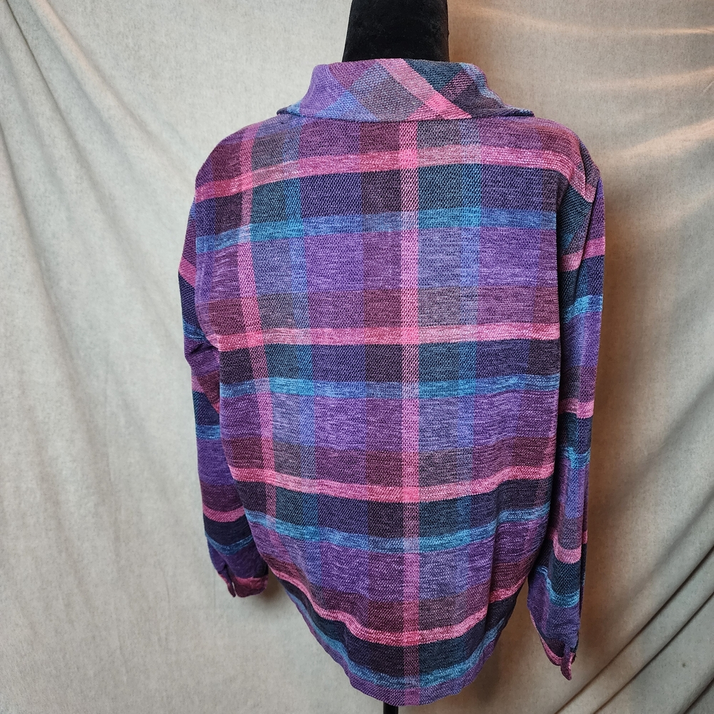 Allison Daley Plaid Shirt in Purple and Pink - Picture 3 of 8